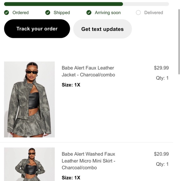 Fashion Nova - Babe Alert Faux Leather Set - Picture 4 of 6